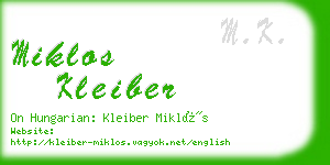 miklos kleiber business card